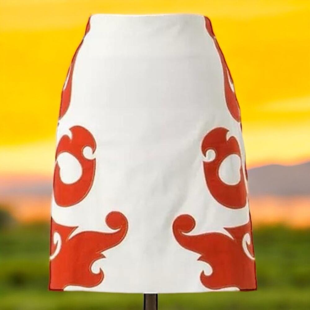 NWOT Anthropologie VANESSA VIRGINIA White FLAME-KISSED SKIRT Textured Mini 4 - Picture 4 of 4